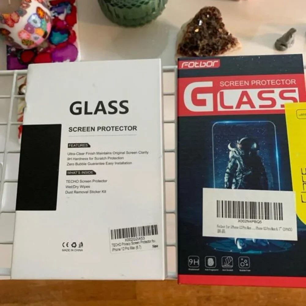 Fotbor 2 pack and Techo 1 pack iphone 12 screen protectors